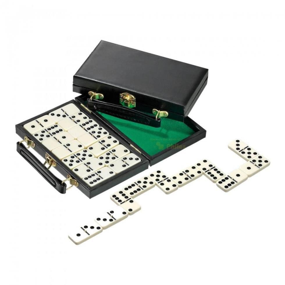 Philos Domino Doppel 6 - 28 Urea-Kunststoff Steine mit Koffer