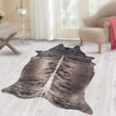 Carpettex Fellteppich Rindsleder Imitat Rund Braun Digitaldruck Bild 2