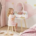 AIYAPLAY Schminktisch mit Spiegel und Schubladen für Mädchen 3-8 Jahre Weiß Bild 2