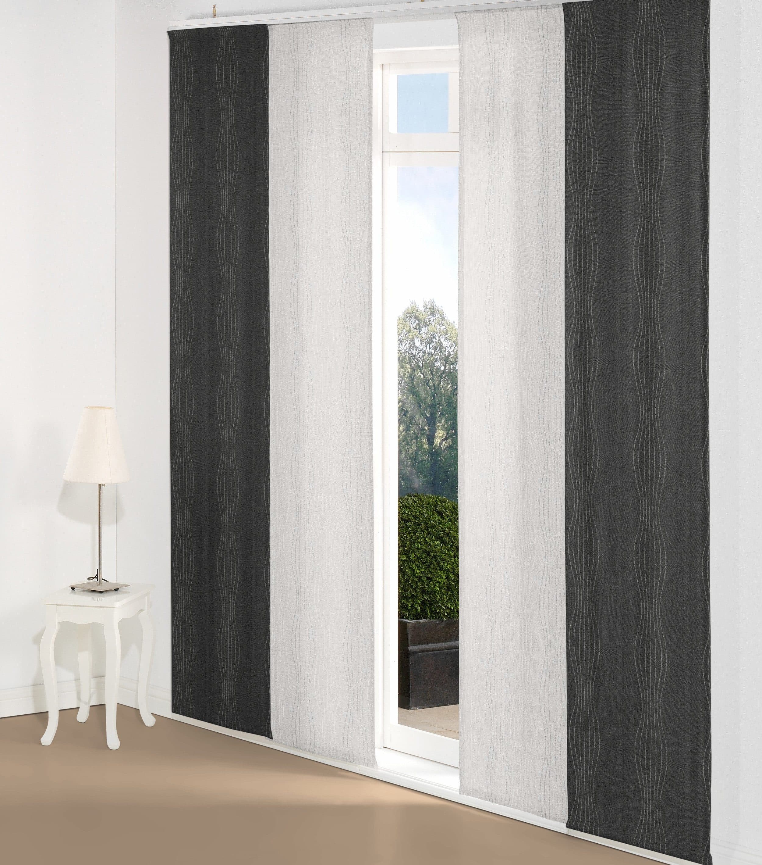 WIRTH Schiebegardine Riccia Grau Silber Jacquard - Bild 2