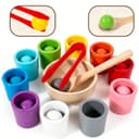AIMAX Montessori Lernspielzeug Holz Sortier Set mit 10 Kugeln & Bechern Bild 2
