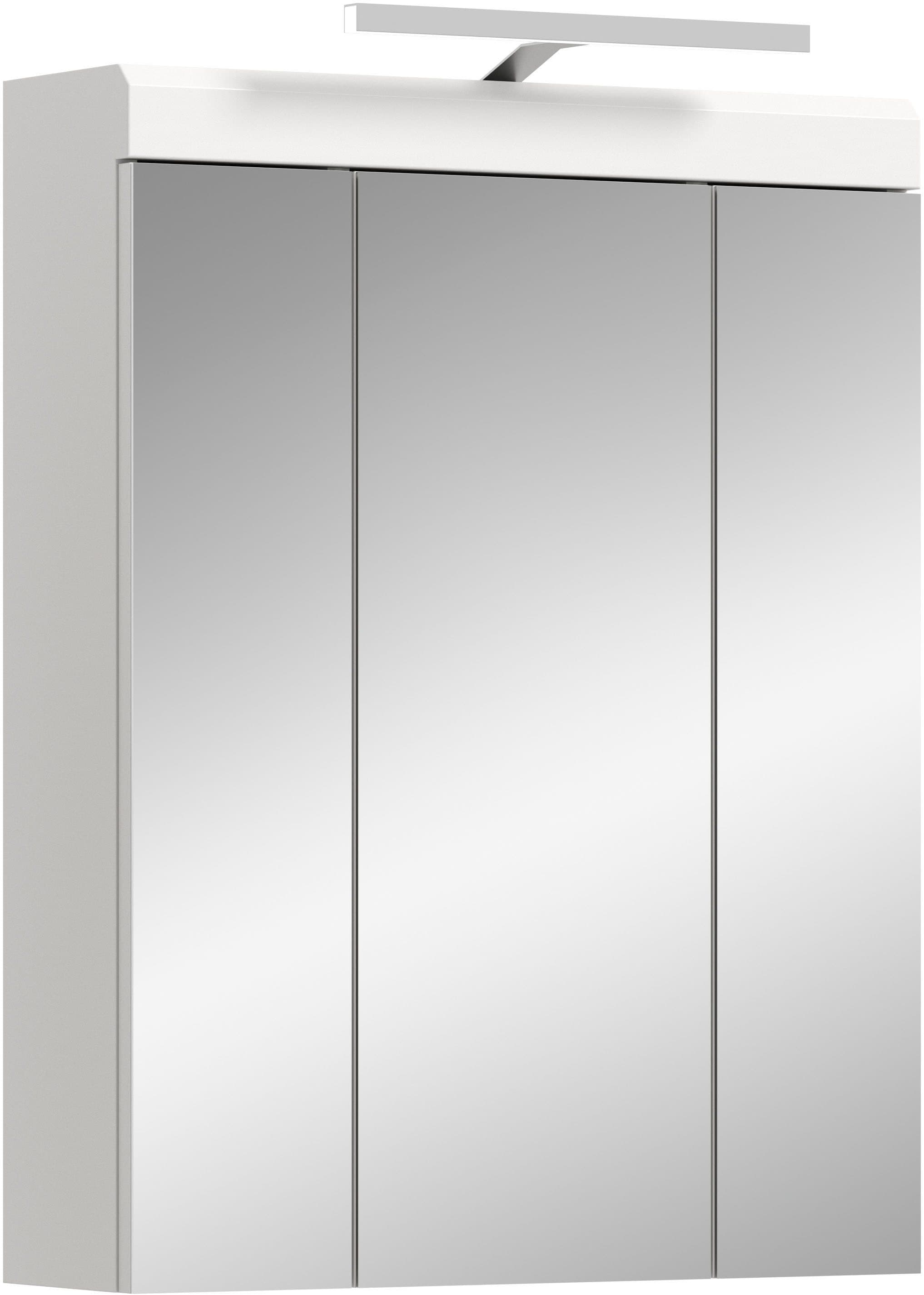 welltime Spiegelschrank SIENA 3 Spiegeltüren 9 Fächer Weiß - Bild 2