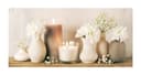 Levandeo® Leinwandbild XXL 115x55cm Kerzen Blumen Kunstdruck Bild 2