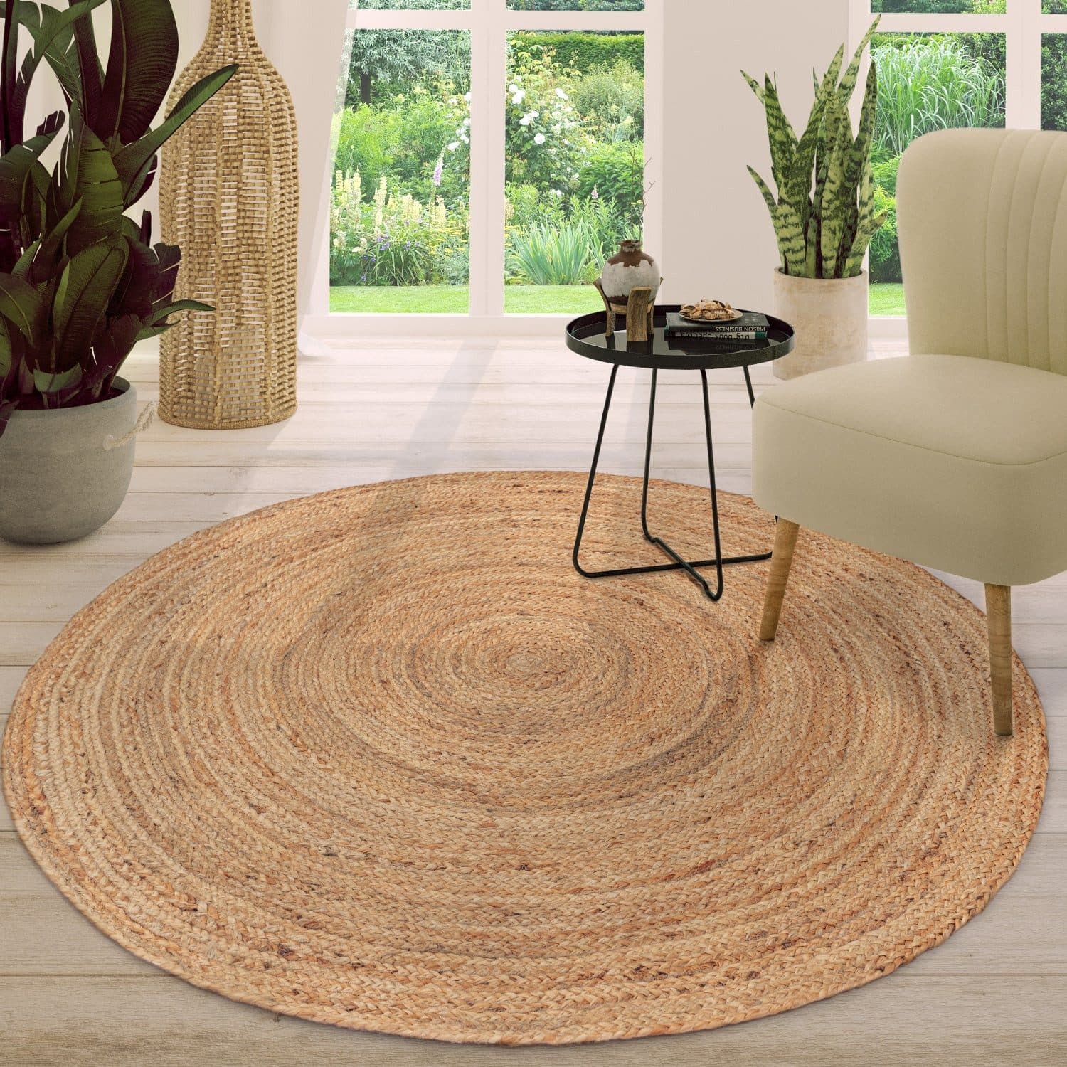 TT Home Teppich Rund Jute Wohnzimmer Diele Esszimmer - Bild 2