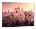 Pixxprint Leinwandbild Palmen vor Skyline Los Angeles Bunt Bild 2