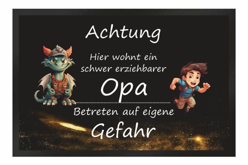Ladreas Fußmatte mit Opa-Motiv Schwarz