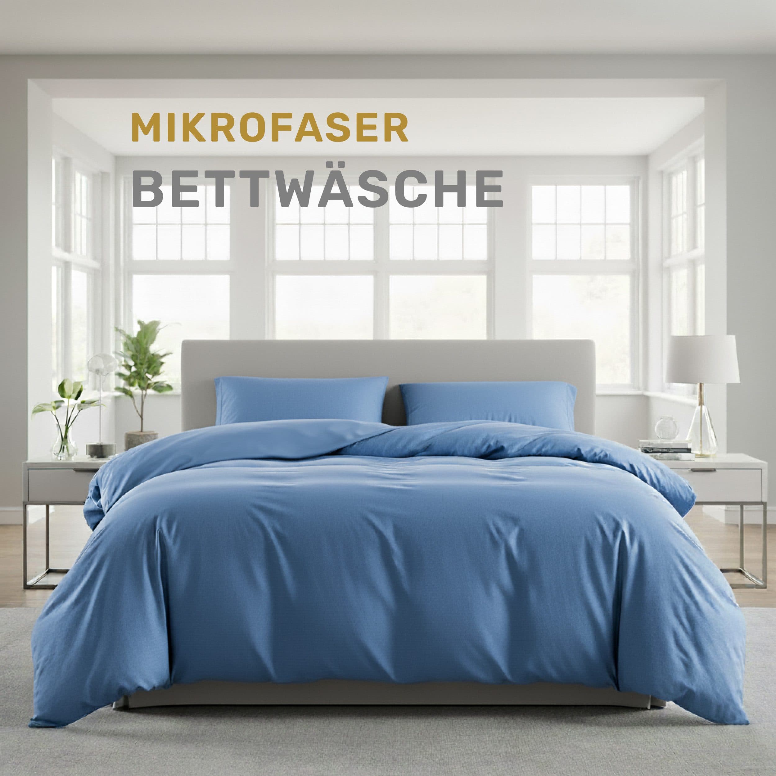 Lavea Bettwäsche Mikrofaser 2-teilig mit Reißverschluss blau - Bild 2