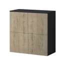 doporro Sideboard Kommode Matt Anthrazit-Eiche Greige Push-to-Open Bild 2