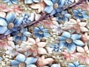 Corileo Bio Baumwolljersey Blumenmotiv Hellblau/Rosa Bild 2