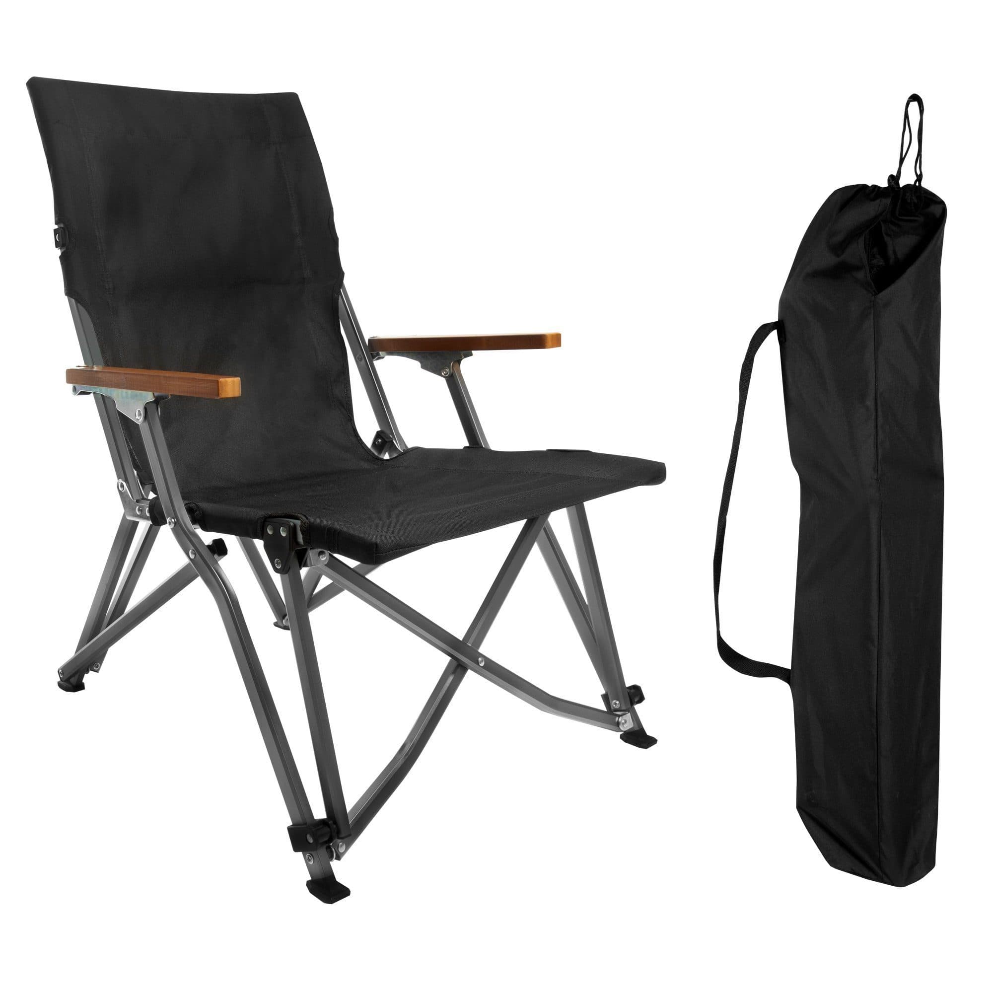 osoltus Campingstuhl Bergen Schwarz Aluminium Bambus