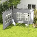 Outsunny Pavillonseitenteil 295x195 cm mit Fenster für Faltpavillon 3x3 m oder 3x4 m Bild 2