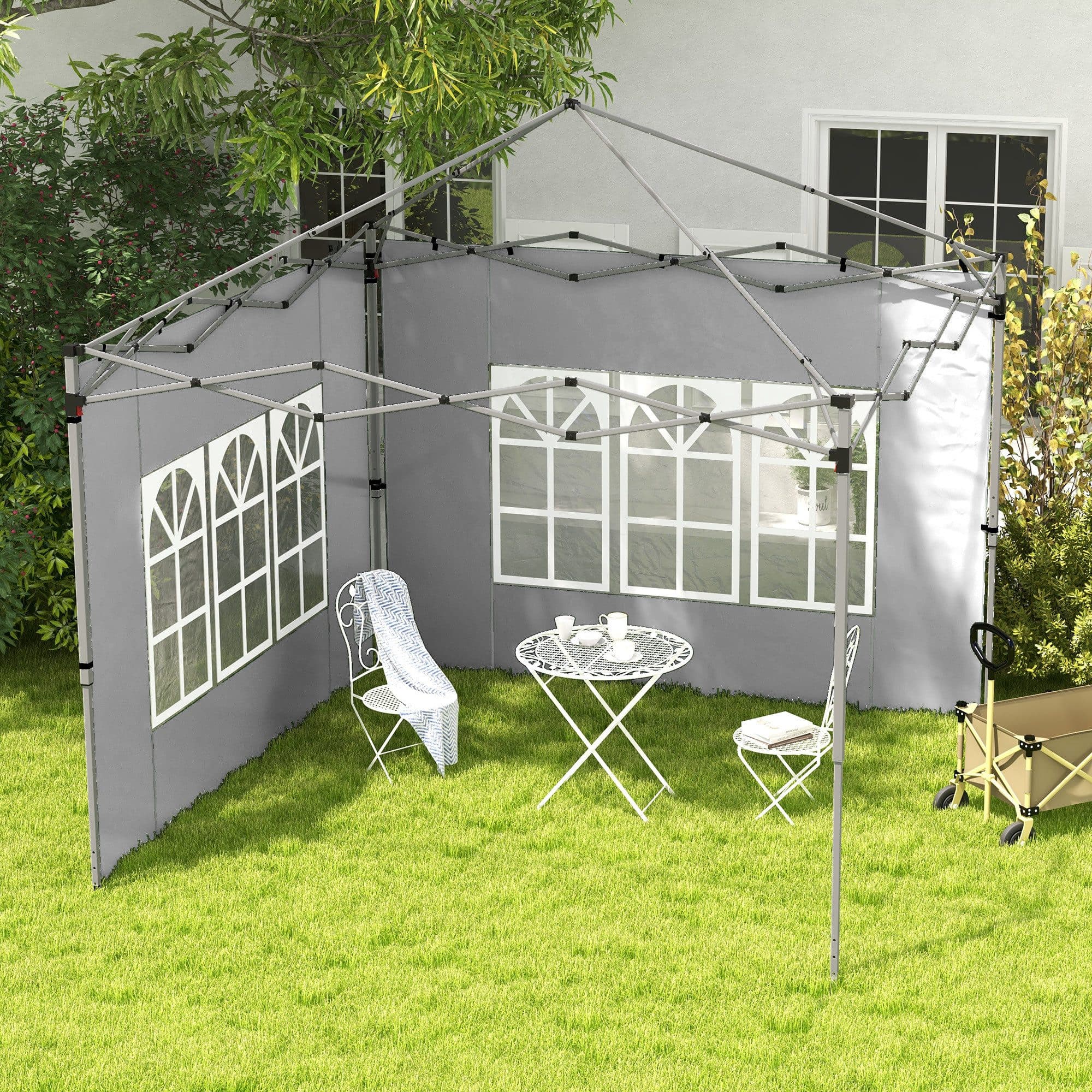 Outsunny Pavillonseitenteil 295x195 cm mit Fenster für Faltpavillon 3x3 m oder 3x4 m - Bild 2