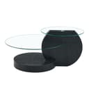 gopop Couchtisch 2er Set Rundes Glas-Beistelltisch Wohnzimmertisch Bild 2