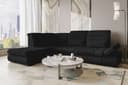 99rooms Ecksofa Toscana L-Form Bettfunktion Schwarz Strukturstoff NEVE Bild 2