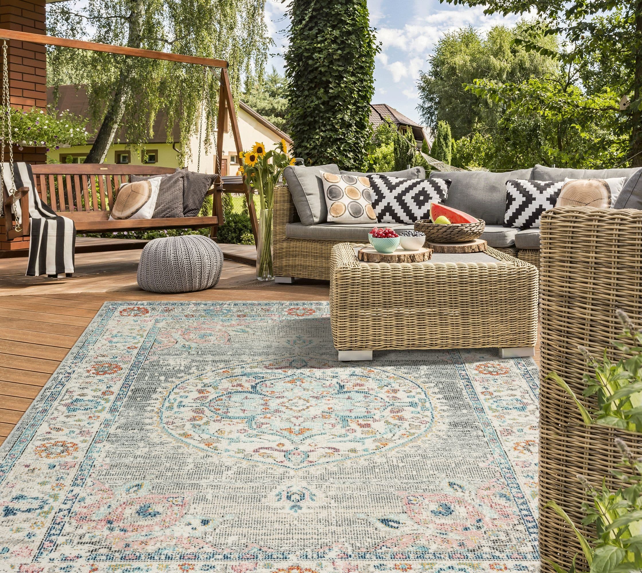 THE CARPET Palma Orient Teppich Grau Modern Outdoor - Bild 2