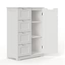 Bealife Badkommode Badezimmerschrank 4 Türen Weiß Bild 2