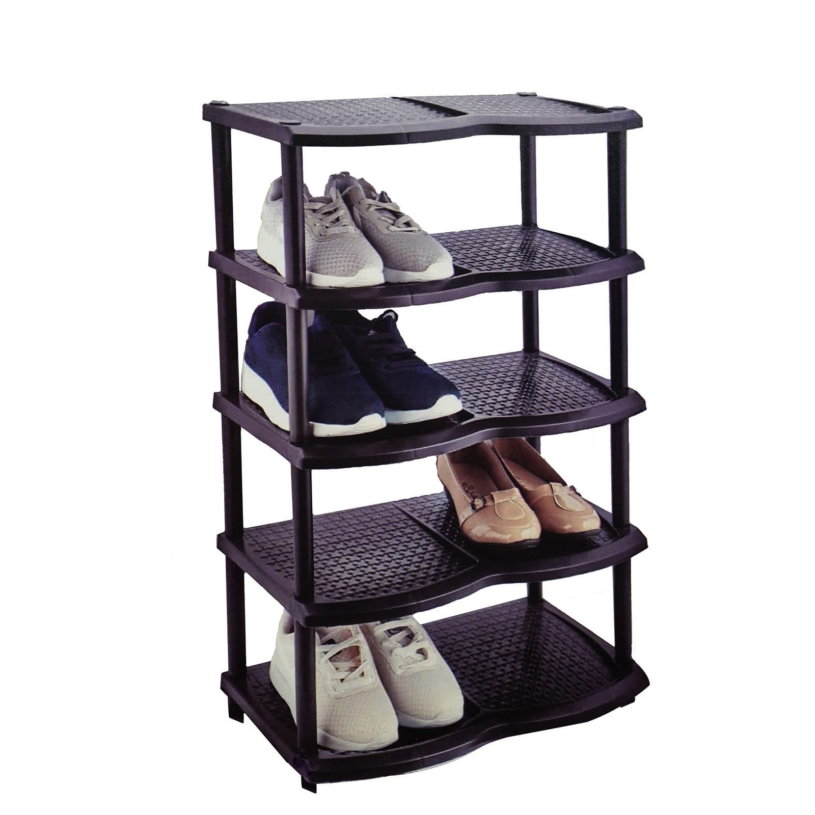 Michelino Schuhregal Schwarz für 10 Paar Schuhe 5 Ebenen