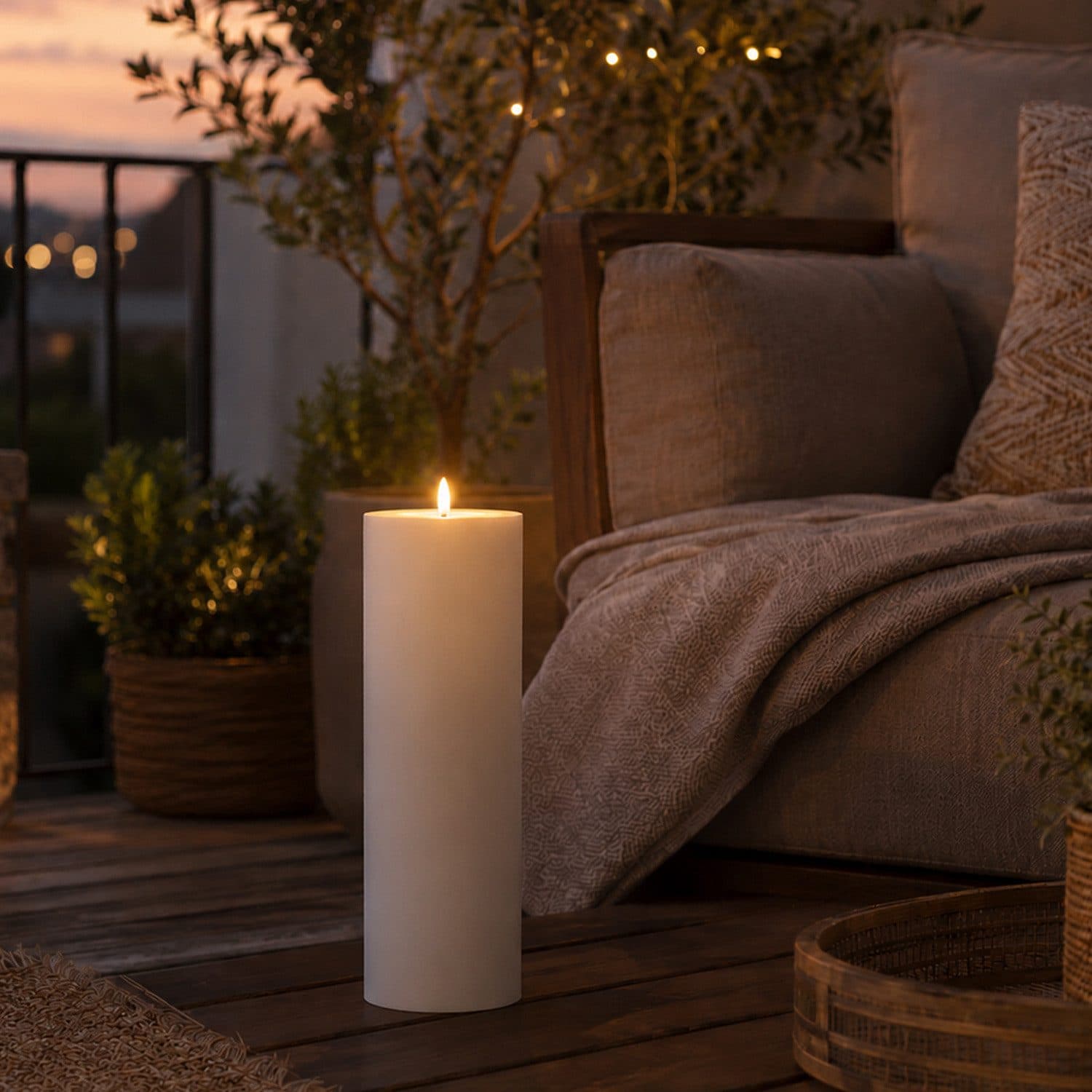MARELIDA LED-Kerze XXL Outdoorkerze H: 32,5cm D: 10cm Timer Sensor - Bild 2