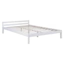 Homestyle4u Palettenbett 140x200 Weiß Kiefer Lattenrost Bild 2