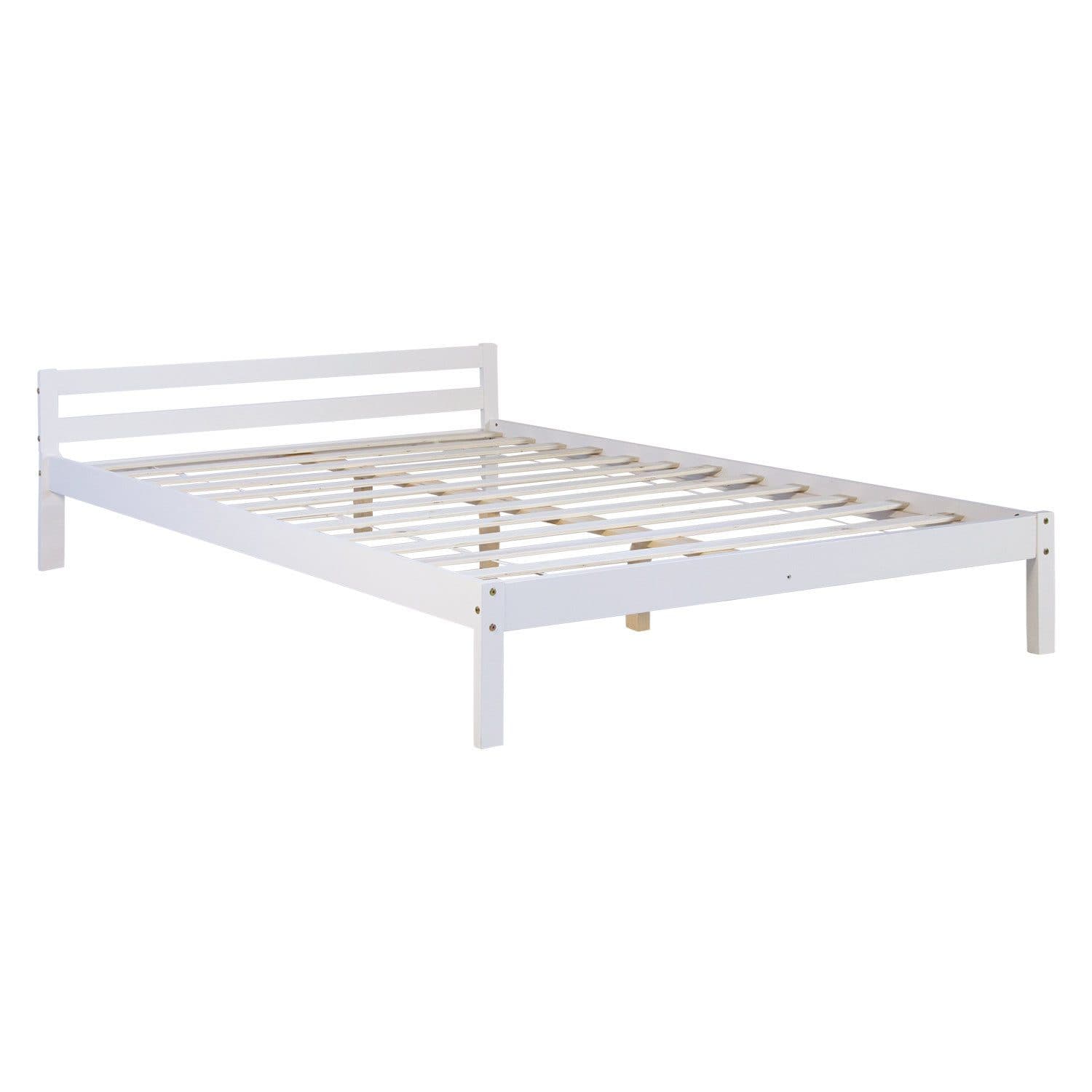 Homestyle4u Palettenbett 140x200 Weiß Kiefer Lattenrost - Bild 2