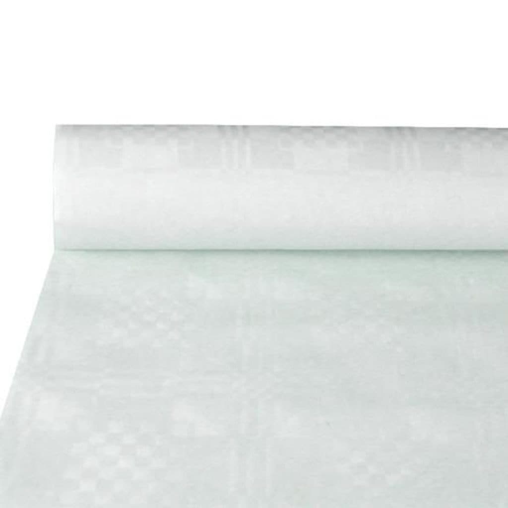 PAPSTAR Papiertischdecke Weiß Damastprägung 10m Rolle