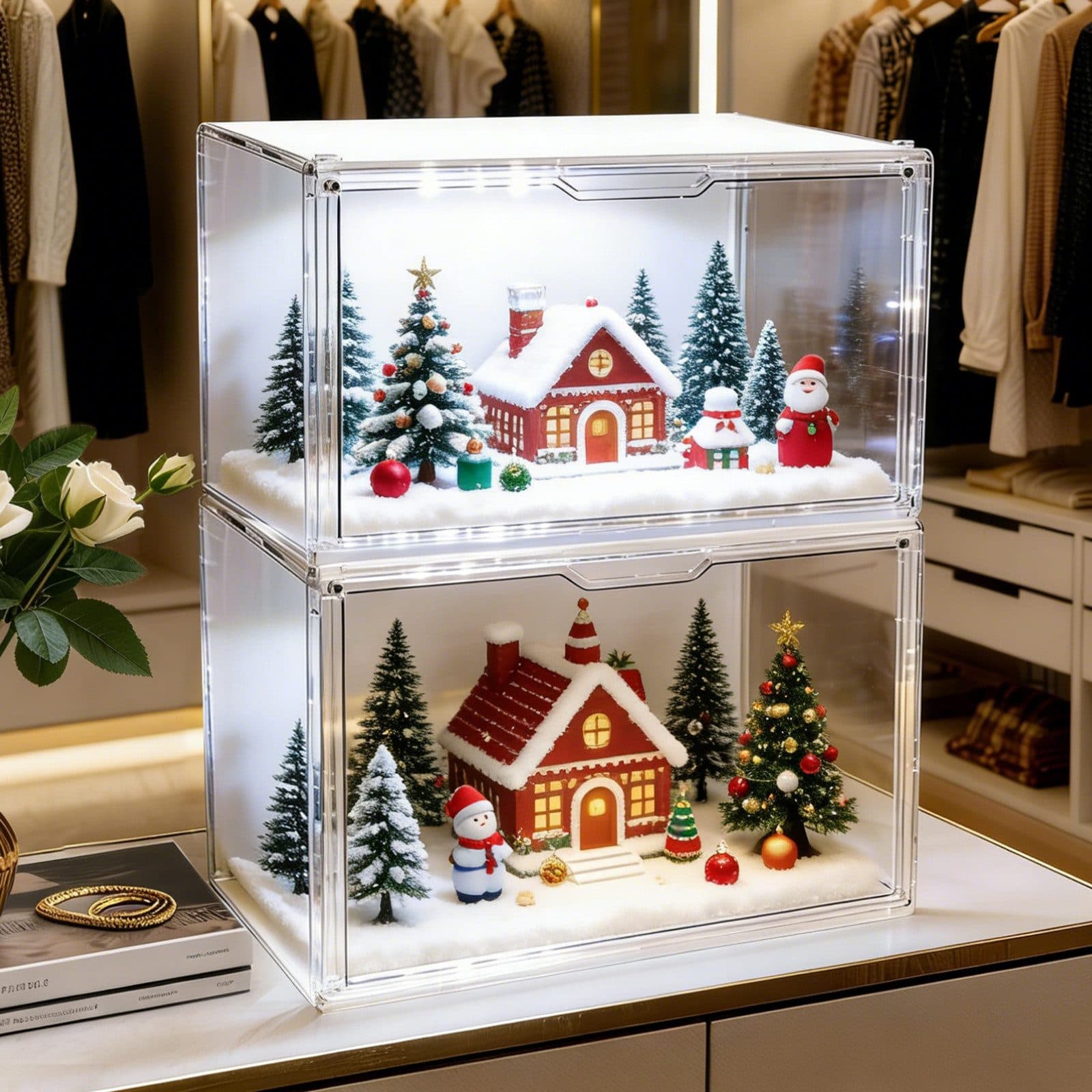 XERSEK Acryl-Vitrine mit LED-Beleuchtung und Magnetverschluss - Bild 2