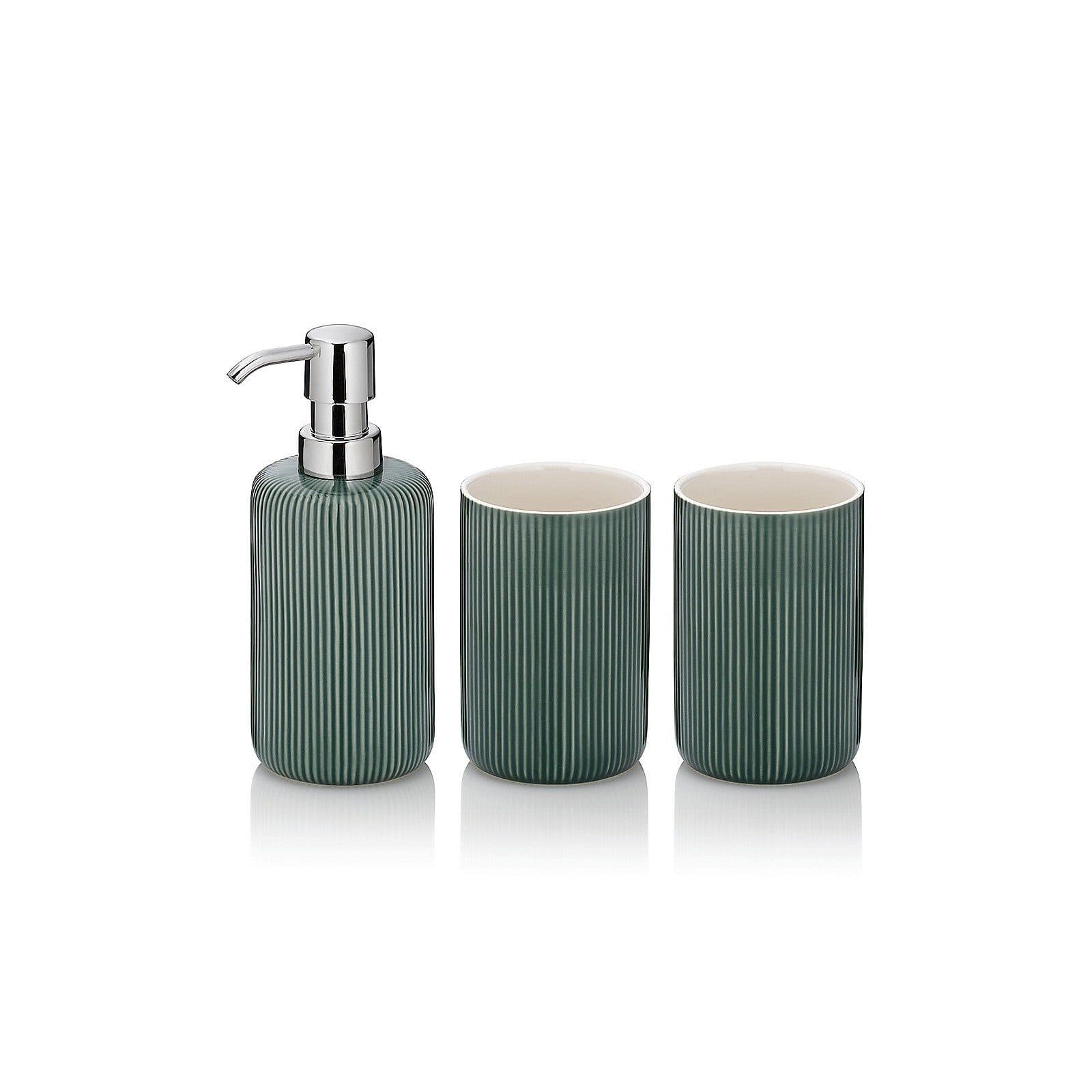 kela Badezimmer-Set Ava Keramik Alpengrün 3-teilig