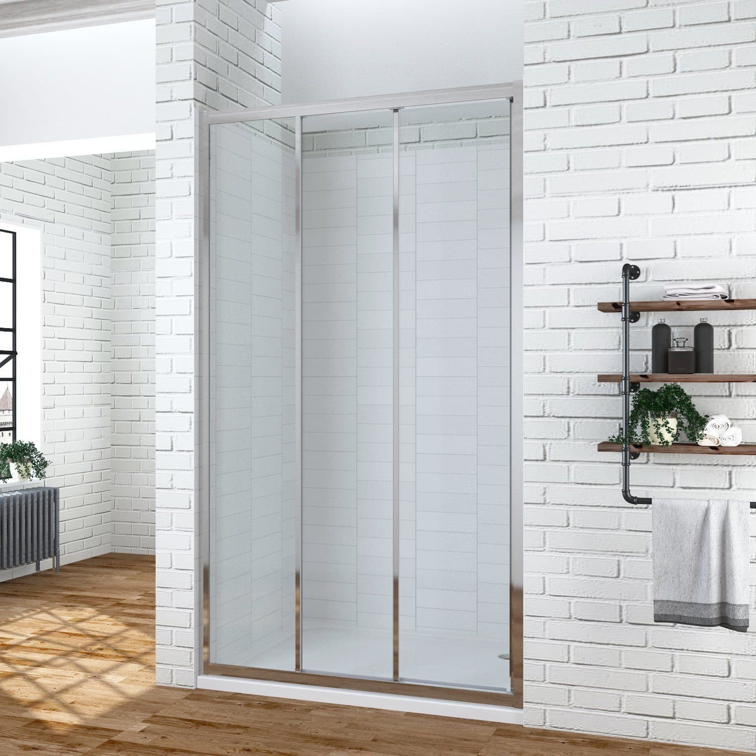 AQUABATOS Dusch-Schiebetür 3-teilig ESG Glas 6mm - Bild 2