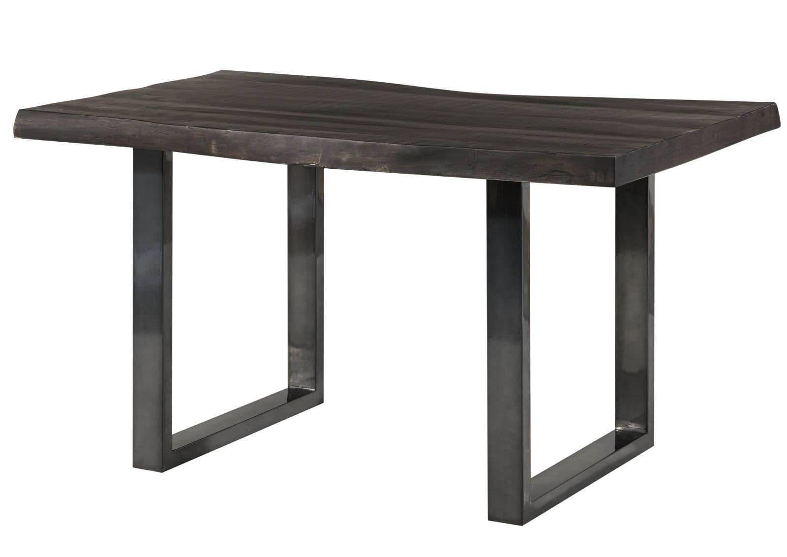 Massivmoebel24 Baumkantentisch FREEFORM Mango grau / U-Beine anthrazit - Bild 2