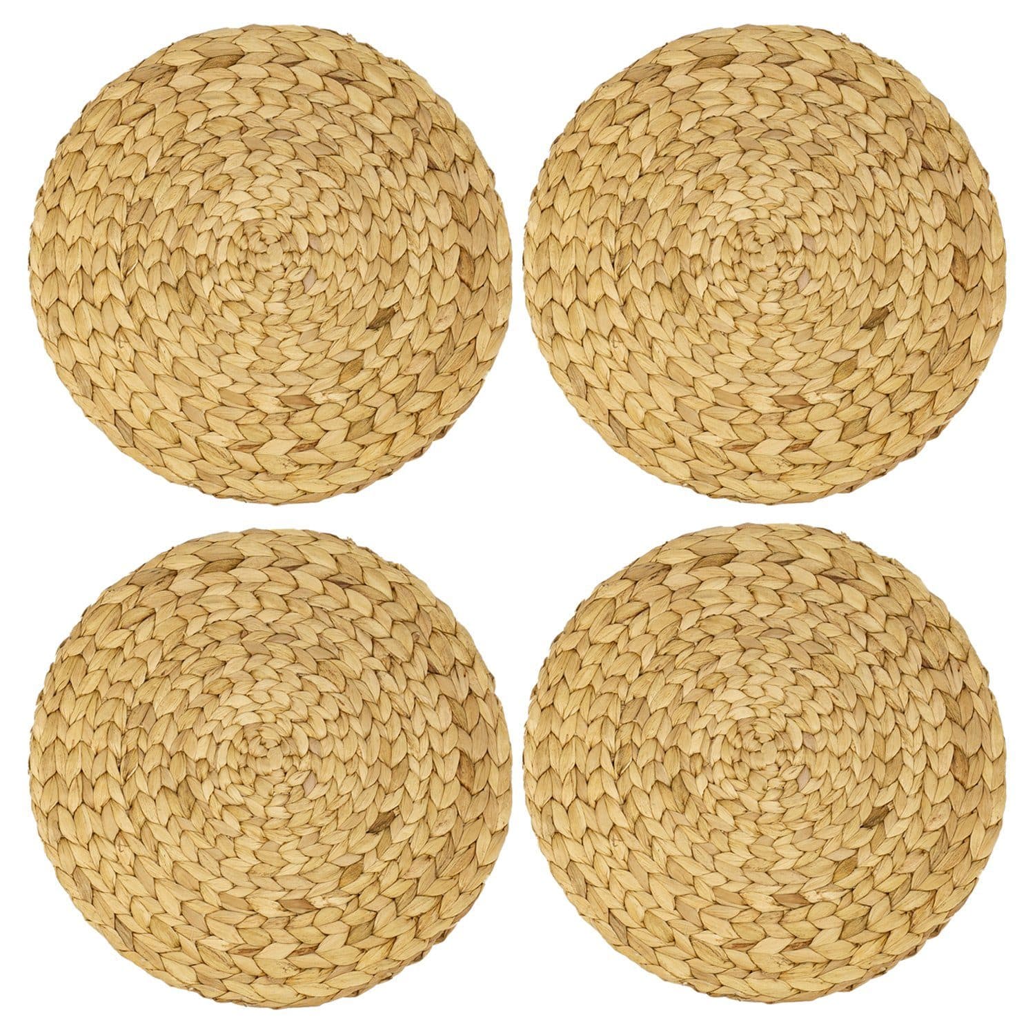 HMF Platzset Tischset rund Wasserhyazinthe 4er Set abwaschbar - Bild 2