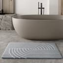 WECON HOME BASICS Hilda Badematte Grau Retro Muster Bild 2