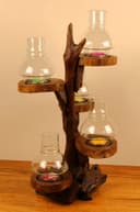 Kinaree Teelichthalter Kerzenständer Baum 5 Lichter Akazienholz Bild 2