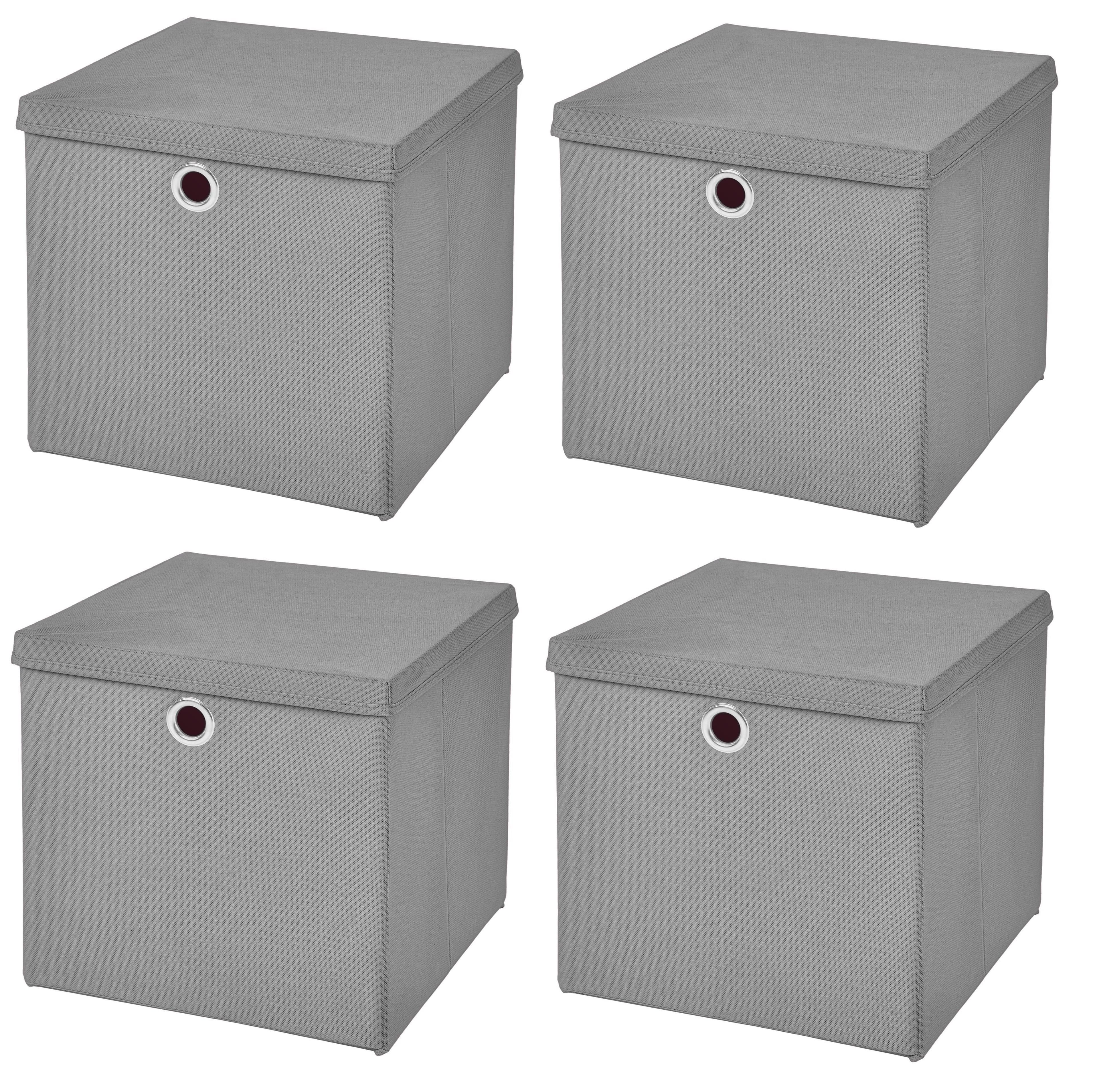 StickandShine Faltbox 4er Set mit Deckel 28x28x28 cm - 19 Farben - Bild 2