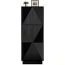 UEV Schuhschrank 3 Klappen hoch schmal Schwarz Weiß Bild 2