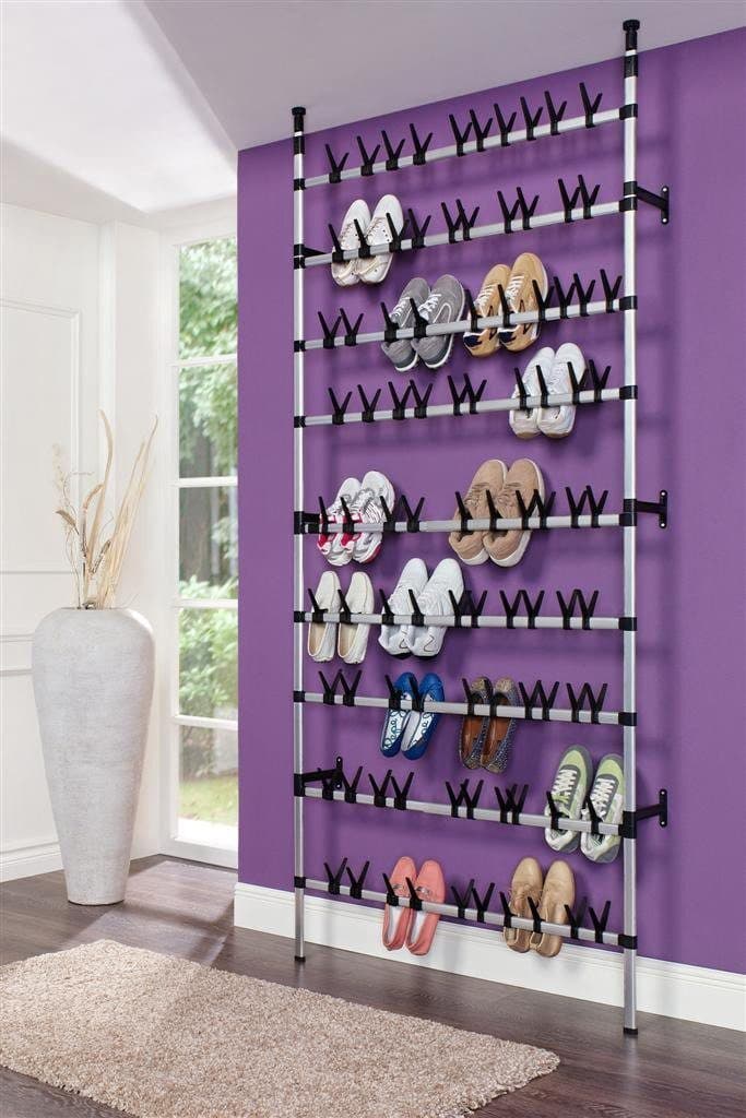 RUCO Schuhregal Aluminium Grau/Schwarz Höhenverstellbar
