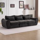 Leawin Modulares Schlafsofa L-Form Schwarz mit Schlaffunktion Bild 2