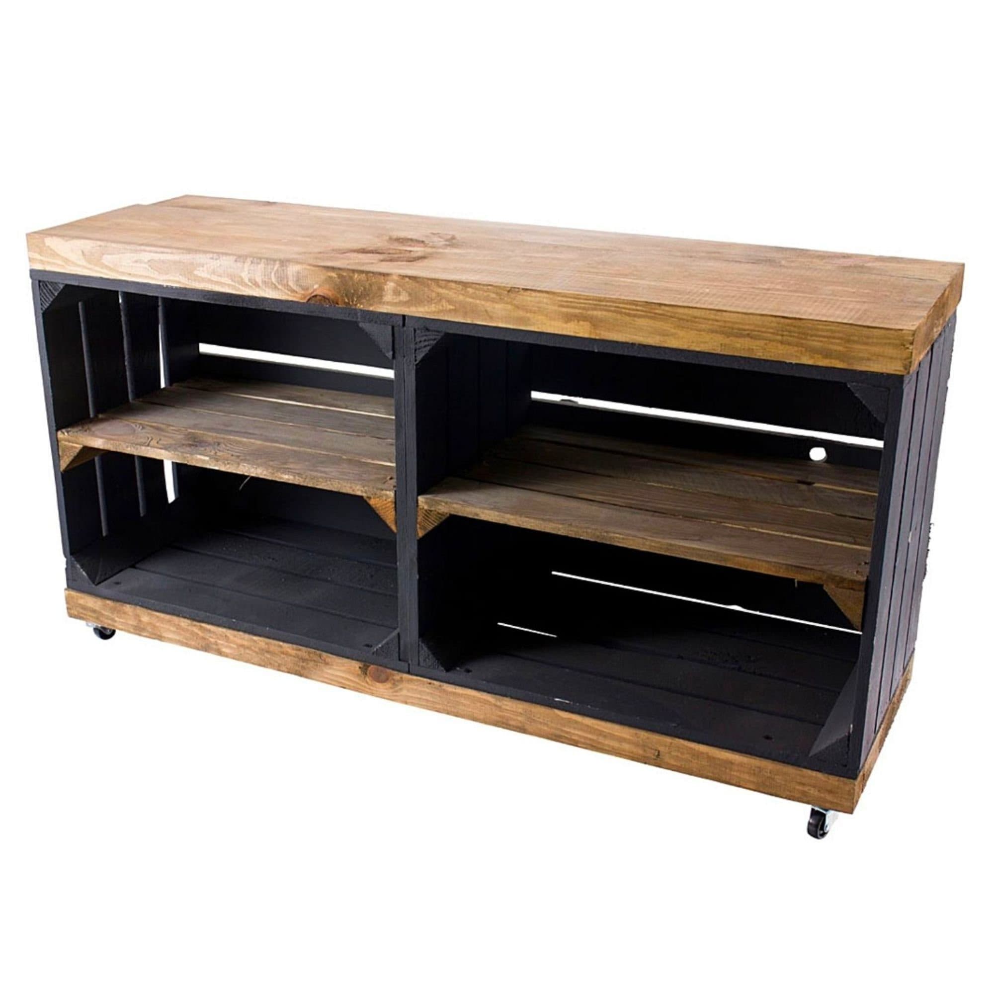 Kistenkolli Altes Land Allzweckkiste Sitzbank Schwarz Palisander