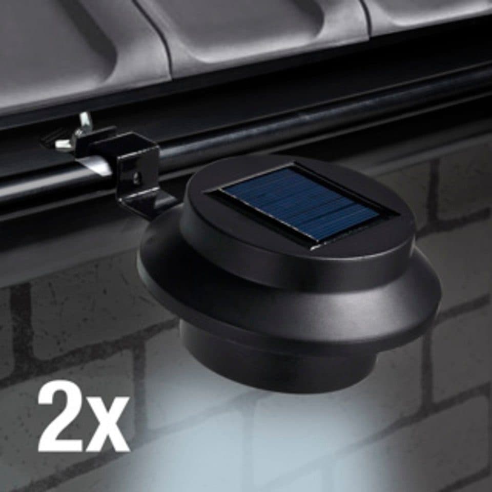 Haushalt International Außen-Deckenleuchte LED Solar Schwarz 2er-Set