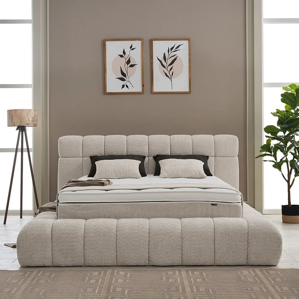 ABC Bedding Boxspringbett RAINA Beige/Braun mit Bettkasten - Bild 2