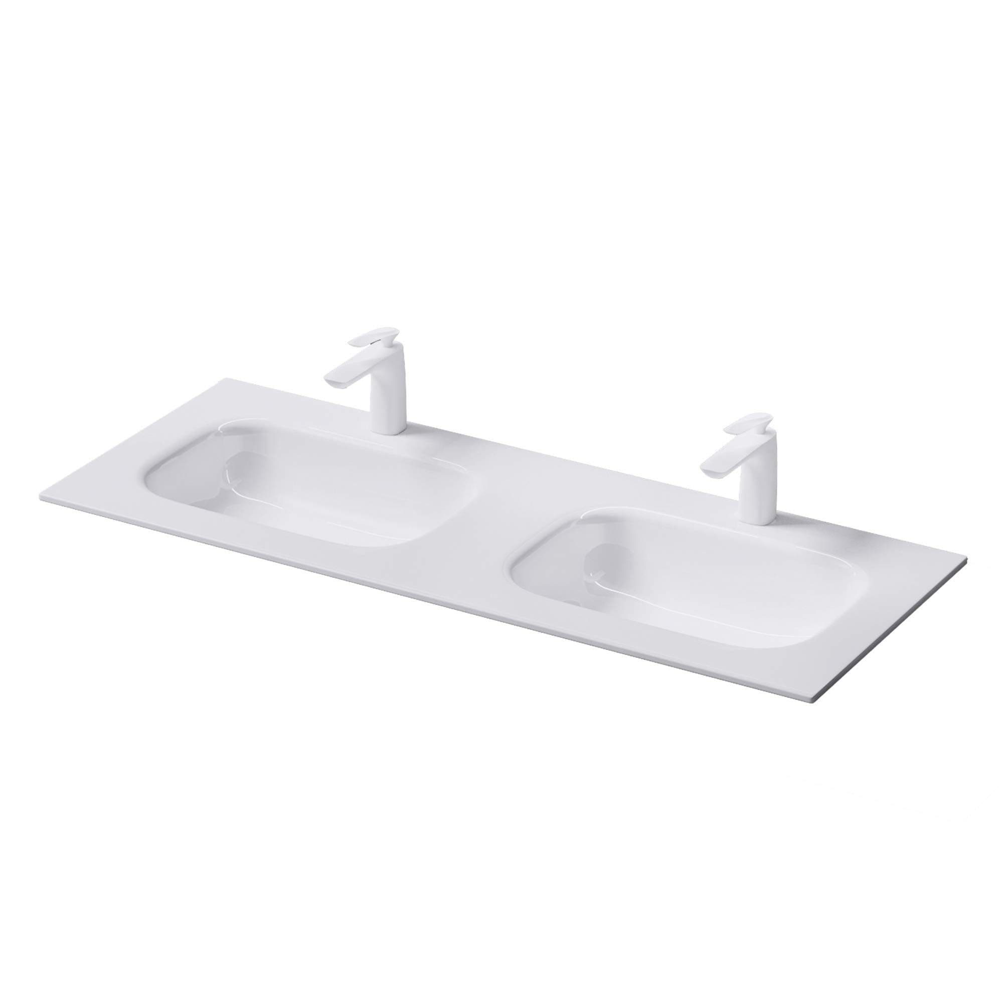 Mai & Mai Doppelwaschbecken Col04 Gussmarmor Weiß Einbau - Bild 2