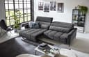 Iwaniccy Big-Sofa 2x elektr. Verstellung Cord grau Bild 2