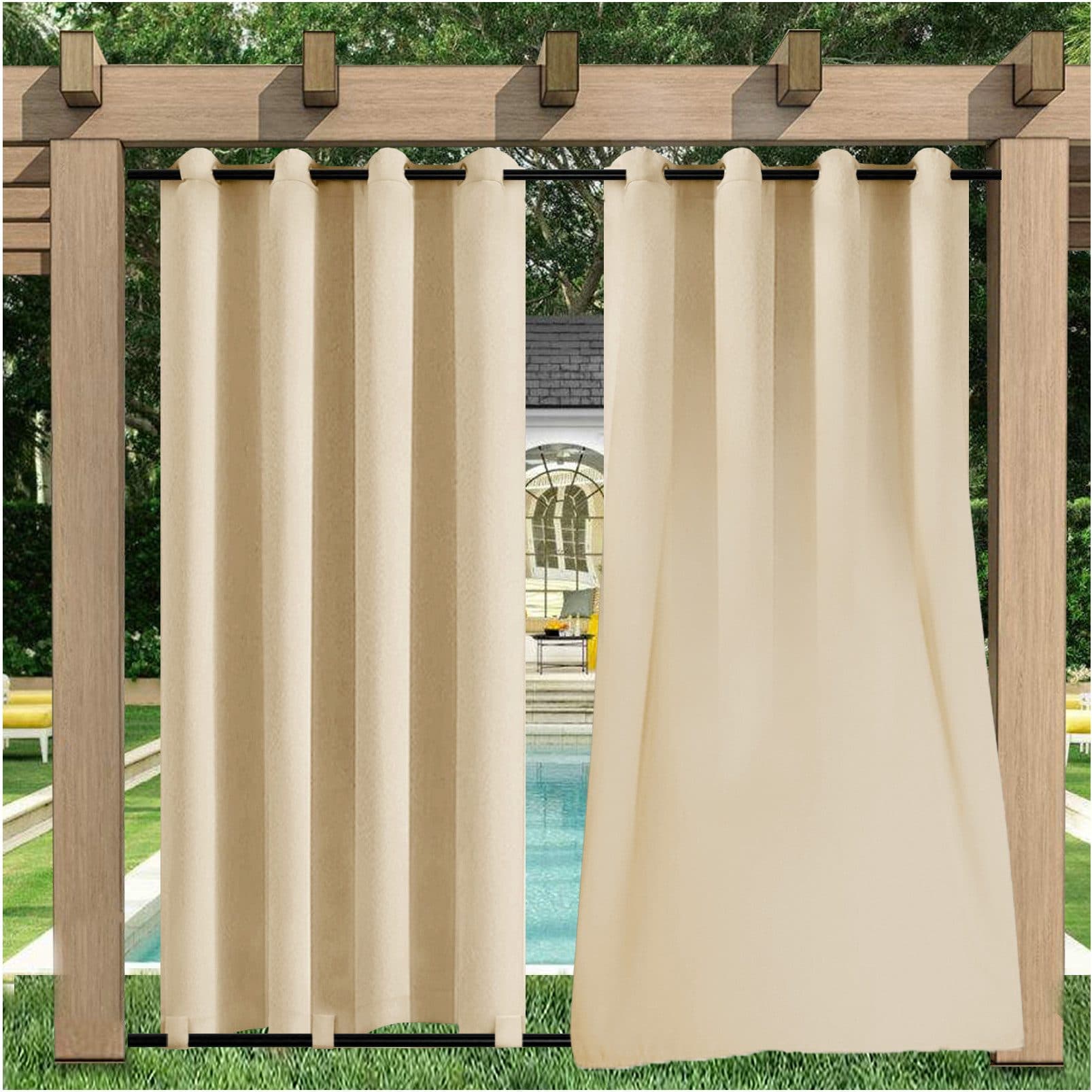 Sunicol Gardine Outdoor Vorhang Wasserdicht UV-Schutz 2er Set - Bild 2