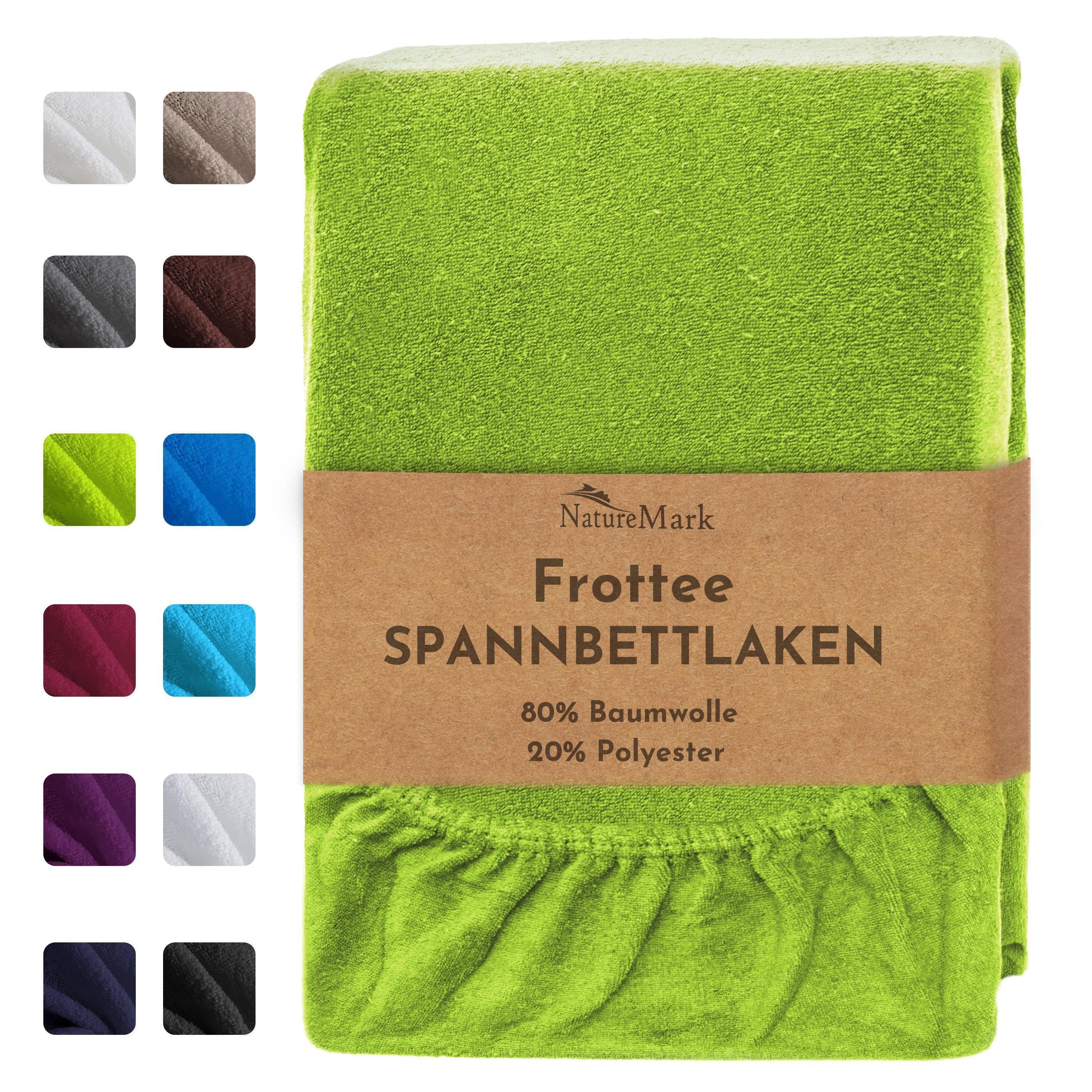 NatureMark Spannbettlaken Frottee 80% Baumwolle Grün - Bild 2