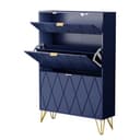UEV Schuhschrank 2 Klappen 16 Paar Schuhe 80x24x120 cm Platzsparend Bild 2