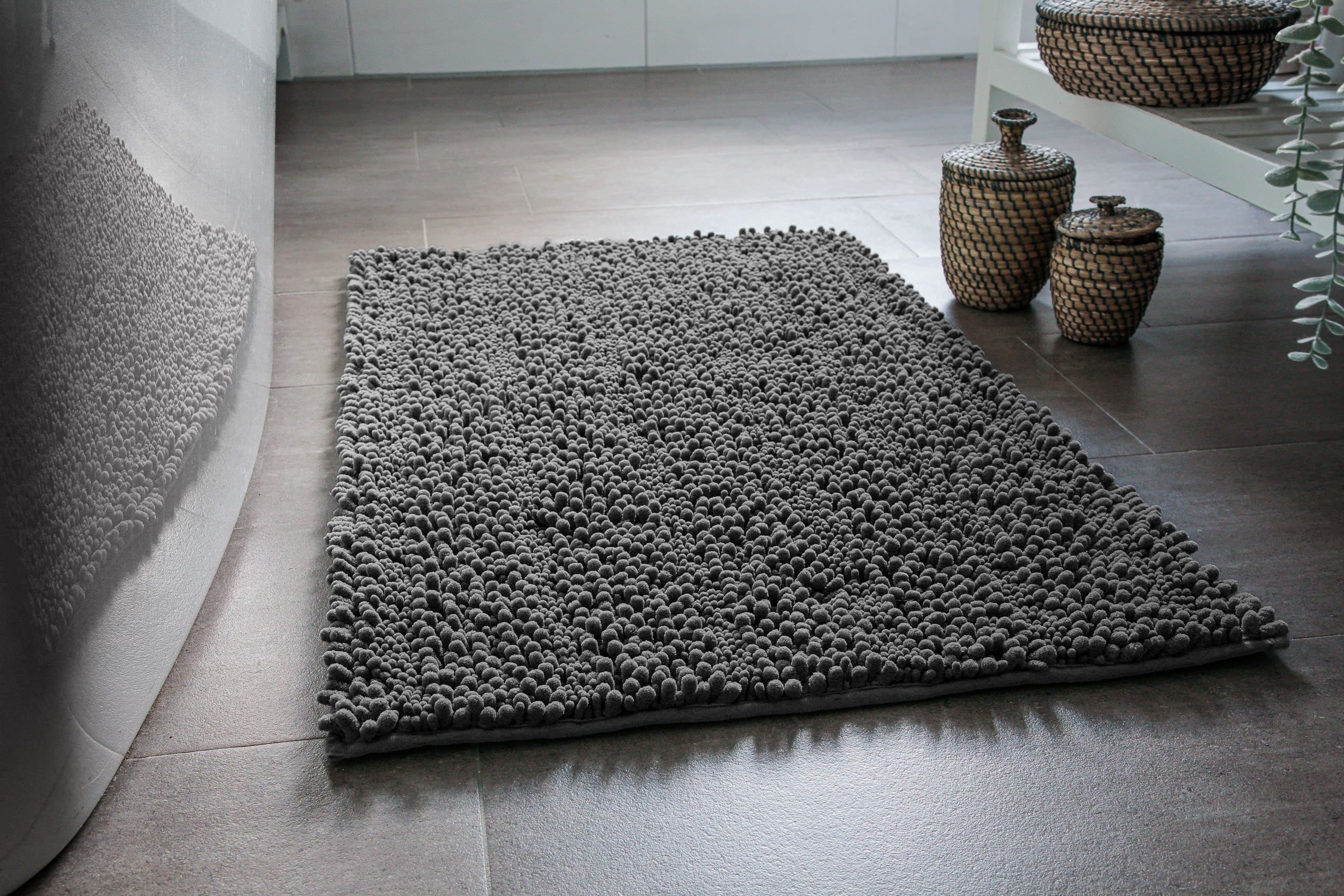 Badematte WECON HOME BASICS Benno Grau Chenille - Bild 2