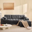 LITBIRD Ecksofa 3-Sitzer Grau Cordstoff Modulares Sofa Bild 2