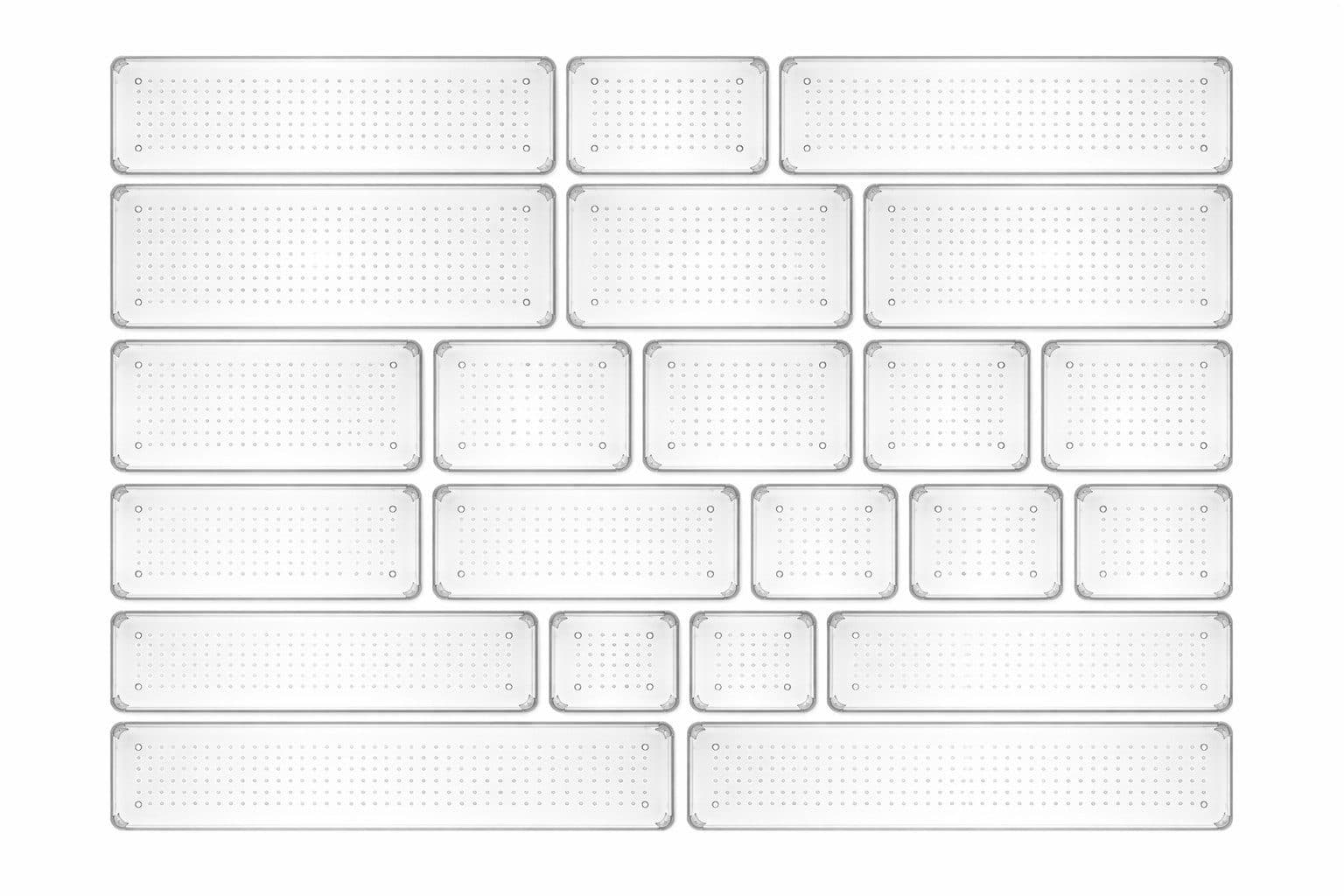 Parpalinam Schubladen-Organizer Set 21-tlg. Transparent Kunststoff