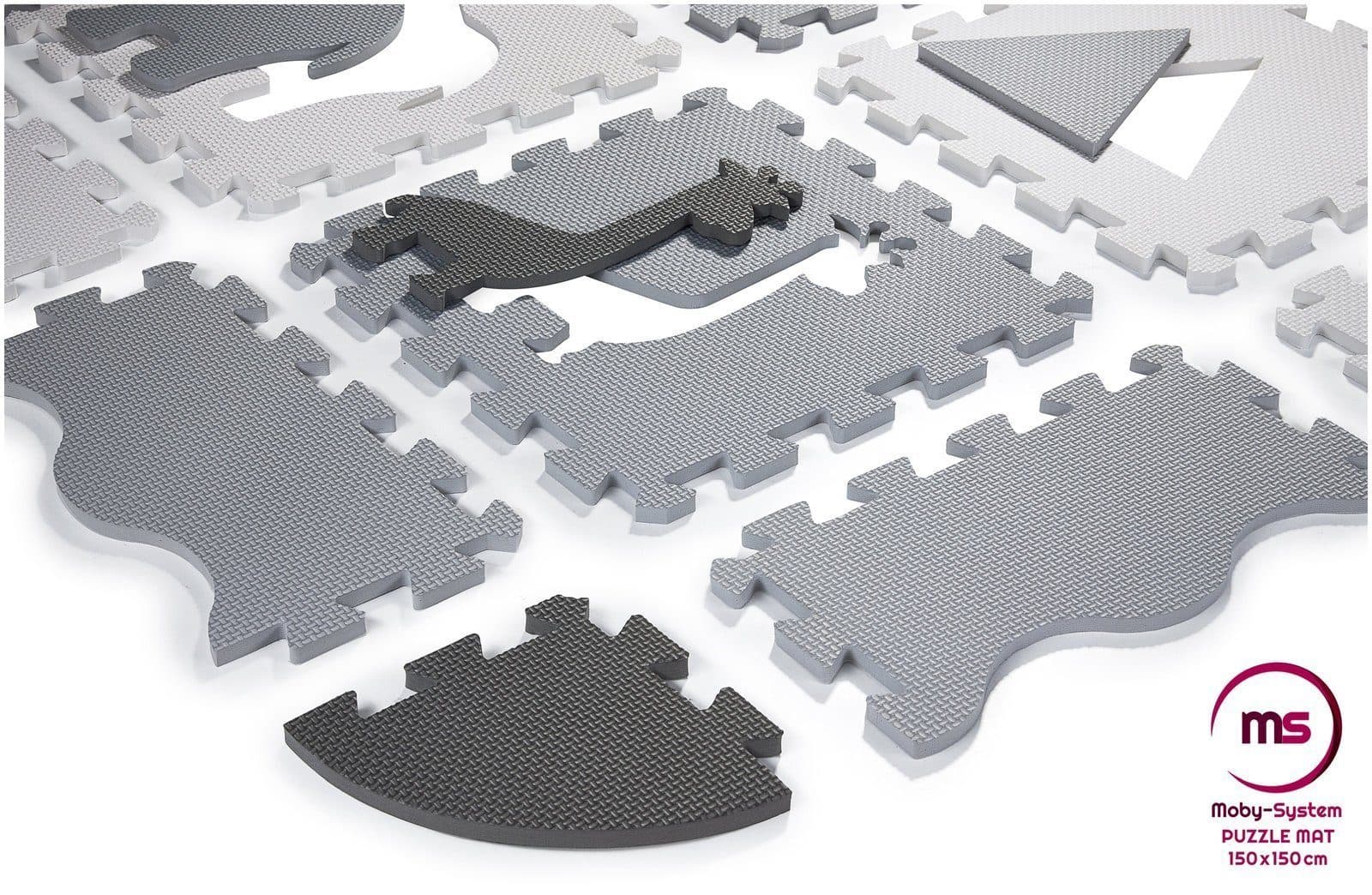 Moby-System Spielmatte Schaumstoff-Puzzlematte XL 150x150cm Grau - Bild 2