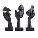 feinlux Skulptur Set 3 St. Schwarze Frauengesicht Dekoration Modern Bild 2