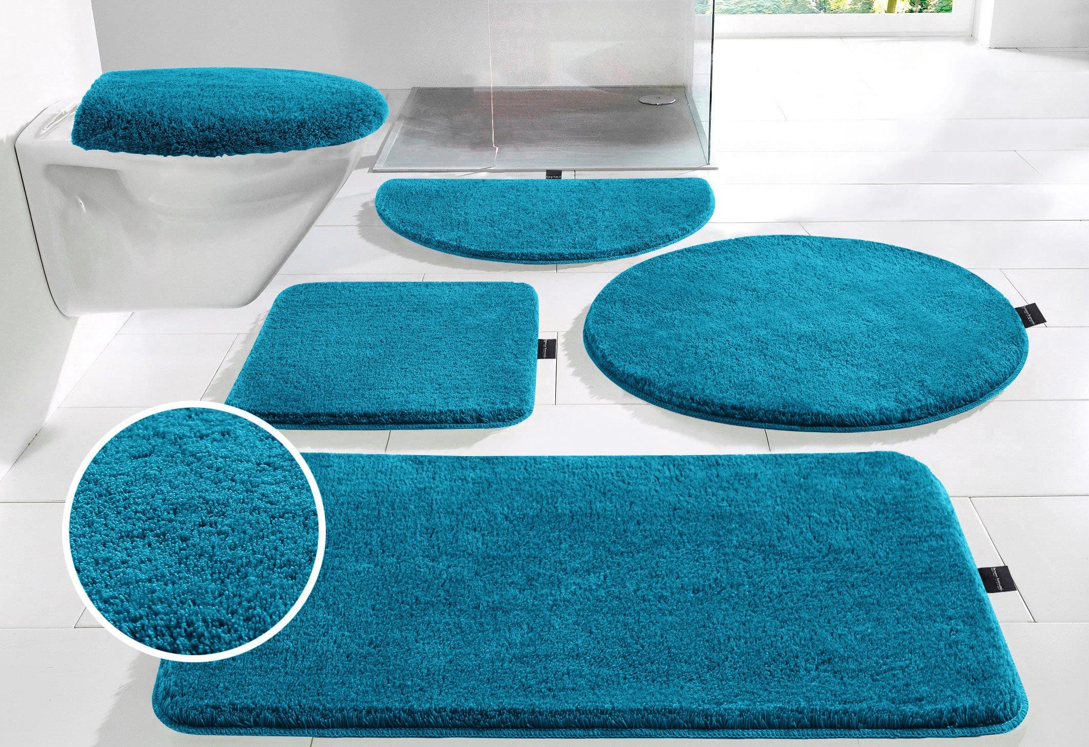 Bruno Banani Badteppich Lana 3-tlg. Set Blau Polyacryl - Bild 2